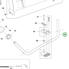 Husqvarna első kormányfogantyú 545RX, 545RXT fűkaszához robbantott ábra