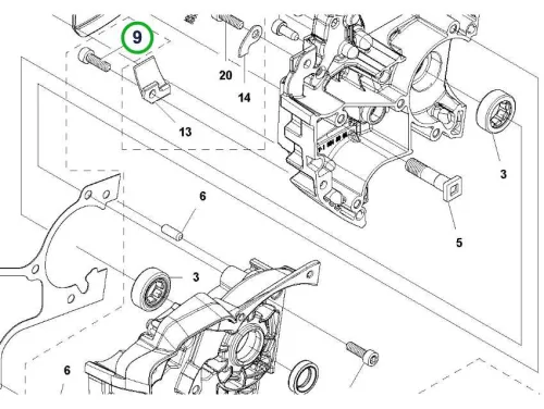 Husqvarna torx csavar M5x16 forgattyúházhoz T540 XP láncfűrészhez robbantott ábra