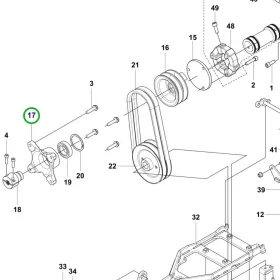 Husqvarna PTO tartó P 525DX, P 520DX riderhez robbantott ábra