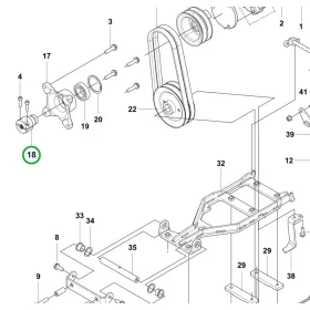 Husqvarna PTO tengely szivattyú oldali P 525DX riderhez robbantott ábra