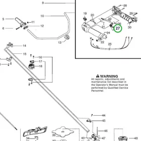 Husqvarna gázkar narancssárga 129R, 122R, 543RS fűkaszához robbantott ábra