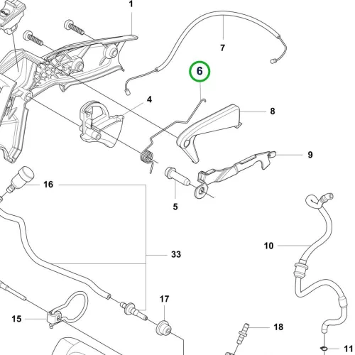 Husqvarna gázkapcsoló rugó T540 XP Mark III láncfűrészhez robbantott ábra