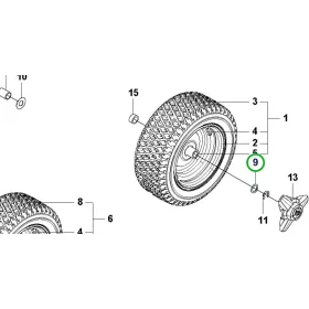 Husqvarna alátét kerékhez R 112iC, R 214TC, R 216T AWD riderhez robbantott ábra