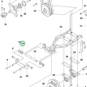 Husqvarna alátét vágóasztal emelőhöz P 525DX, P 535HX riderhez robbantott ábra