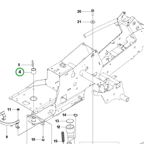 Husqvarna távtartó persely sebességváltó R 214TC, R 216T AWD riderhez robbantott ábra
