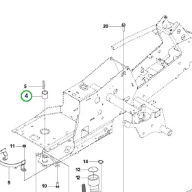 Husqvarna acél távtartó persely 52 mm R 214C riderhez robbantott ábra