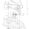 Husqvarna csapágyas szíjtárcsa 112,5 vágóasztal R 214TC riderhez robbantott ábra