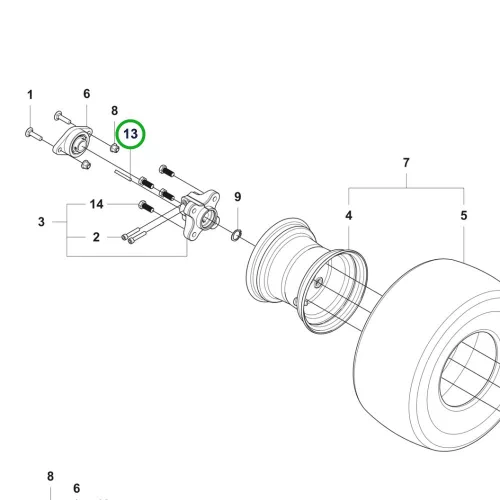 Husqvarna kerék retesz P 524X, R 420TsX riderhez robbantott ábra