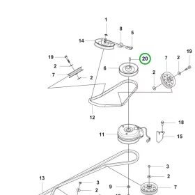 Husqvarna retesz tengelykapcsolóhoz P 524X, R 420TsX riderhez robbantott ábra