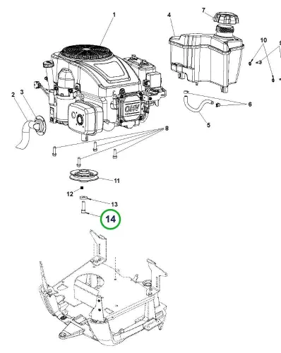 Husqvarna imbuszcsavar 7/16 col UNF 1,5 col szíjtárcsa R 112C riderhez robbantott ábra