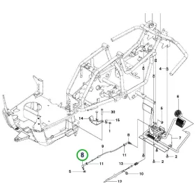 Husqvarna gömbcsukló kezelőszerv R 112C, R 216 AWD riderhez robbantott ábra