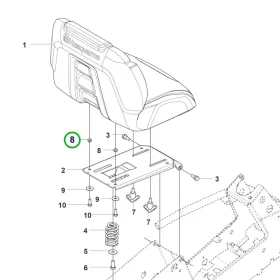 Husqvarna ülés persely R 214TC, R 216T AWD riderhez robbantott ábra