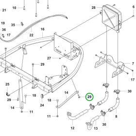 Husqvarna csavar PTO és pedál P 524X, P 525DX riderhez robbantott ábra