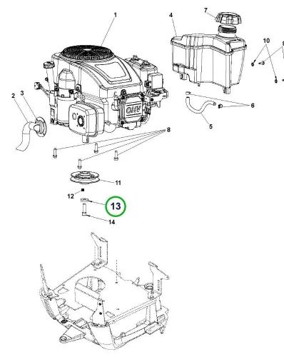 Husqvarna szíjtárcsa rögzítő alátét R 112C, R 214TC riderhez robbantott ábra