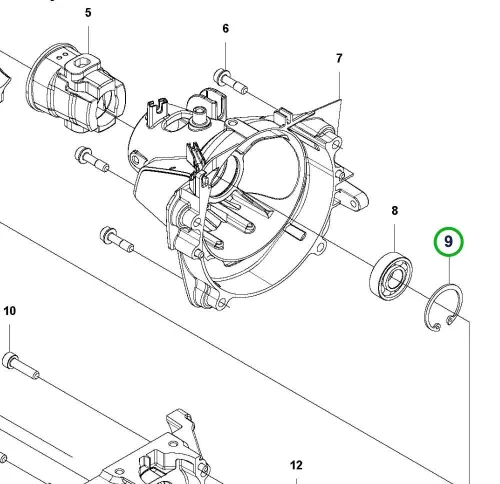 Husqvarna forgattyúház rögzítőgyűrű 525LK, 525RX, 553RS fűkaszához robbantott ábra