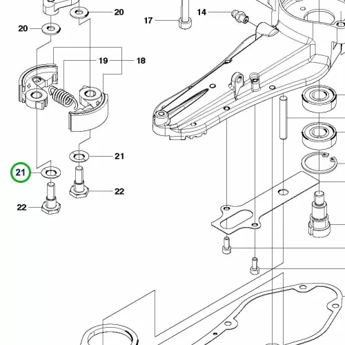 Husqvarna alátét tengelykapcsolóhoz 226HD75S, 226HS99S sövényvágóhoz robbantott ábra