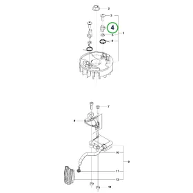 Husqvarna indítókilincs 226HD75S, 226HS99S sövényvágóhoz robbantott ábra