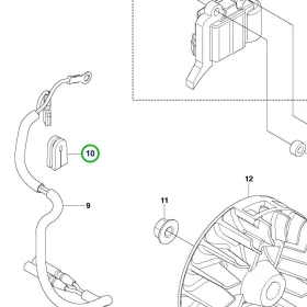 Husqvarna kábelátvezető gumi 543RS fűkaszához robbantott ábra