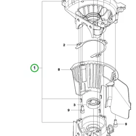 Husqvarna forgattyúház 226HD75S, 226HS99S sövényvágóhoz robbantott ábra