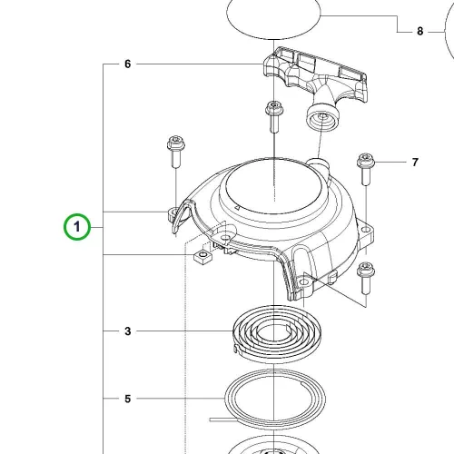 Husqvarna berántó komplett 226HD75S, 226HS99S sövényvágóhoz robbantott ábra