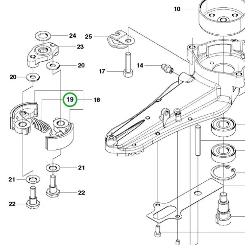 Husqvarna kuplungrugó 226HD75S, 226HS99S sövényvágóhoz robbantott ábra