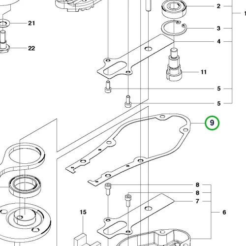 Husqvarna kuplungdob tömítés 226HD75S, 226HS99S sövényvágóhoz robbantott ábra