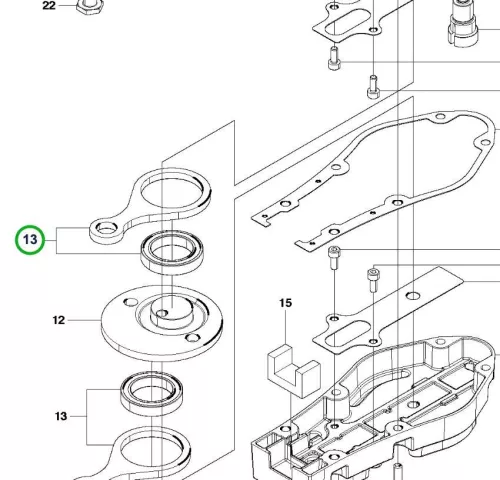 Husqvarna hajtótengely régi kivitel 226HD75S, 226HS99S sövényvágóhoz robbantott ábra