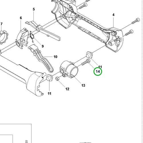 Husqvarna gázkar csapszeg 525LK, 543RS fűkaszához robbantott ábra