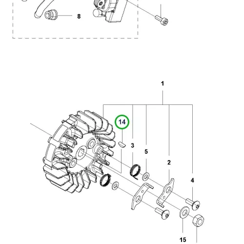 Husqvarna lendkerék kulcs 543 XP láncfűrészhez robbantott ábra