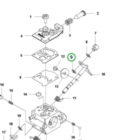 Husqvarna karburátor gyűrű 525LK, 525RX, 553RS fűkaszához robbantott ábra