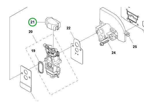 Husqvarna karburátor fedél 360BT, 580BTS lombfúvóhoz robbantott ábra