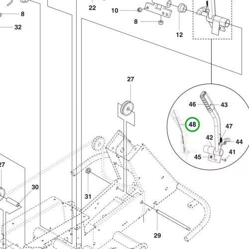 Husqvarna menetes elem vágóasztal emeléshez R 422Ts AWD riderhez robbantott ábra