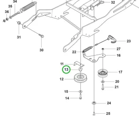 Husqvarna persely szíjtárcsa R 318X, R 316TX AWD riderhez robbantott ábra