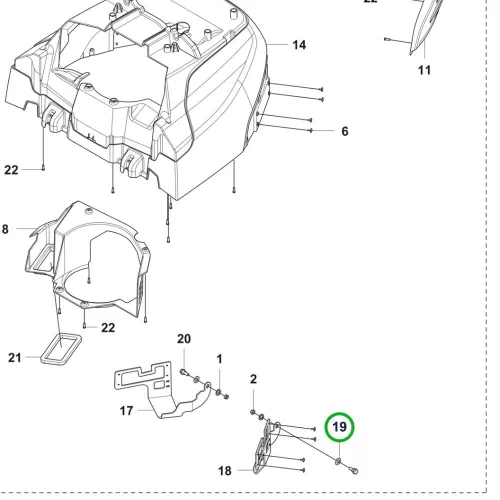 Husqvarna rugós alátét burkolat P 524X, P 524X EFI riderhez robbantott ábra
