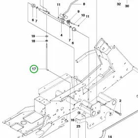 Husqvarna magasságállító rúd R 418Ts AWD, R 422Ts AWD riderhez robbantott ábra