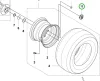 Husqvarna kerék védőburkolat P 524, P 525D, P 525DX riderhez robbantott ábra