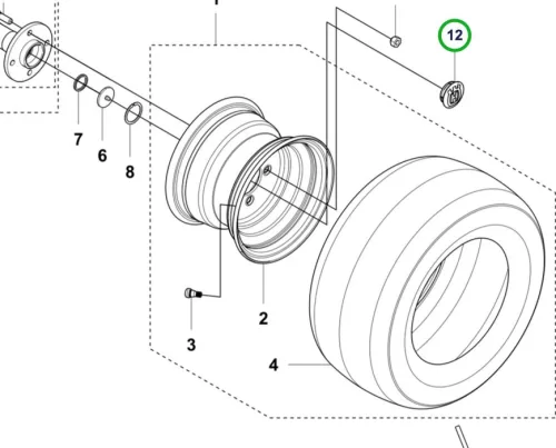 Husqvarna kerék védőburkolat P 524, P 525D, P 525DX riderhez robbantott ábra