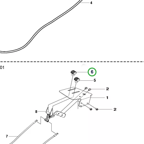 Husqvarna piros kezelőgomb R 214TC, R 316TX AWD riderhez robbantott ábra