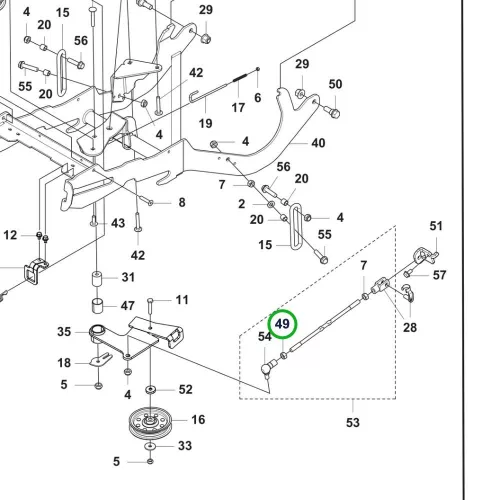 Husqvarna anya pedálhoz P 524X, P 525D riderhez robbantott ábra