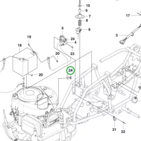 Husqvarna anya 1/4 col UNC elektromos R 112C, R 214TC riderhez robbantott ábra