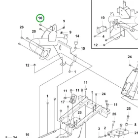 Husqvarna anya pedál és kormány P 524, P 524X, P 525DX riderhez robbantott ábra