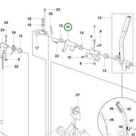 Husqvarna vágóasztal emelő működtetőkar komplett R 422Ts AWD riderhez robbantott ábra