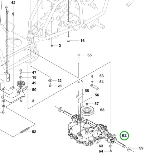 Husqvarna sebességváltó MST 205 R 111B5 riderhez robbantott ábra