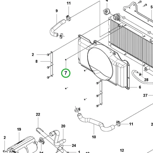 Husqvarna motor alátét P 525D, P 525DX, P 535HX riderhez robbantott ábra
