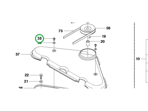 Husqvarna szíjfedél csavar M6x14 Combi 112 R 422Ts AWD, P 524 riderhez robbantott ábra