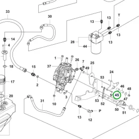 Husqvarna hidraulika persely P 524X, RC 318T riderhez robbantott ábra