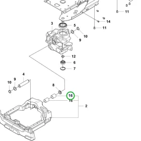 Husqvarna vázszekrény persely RC 318T, R 418TsX AWD riderhez robbantott ábra