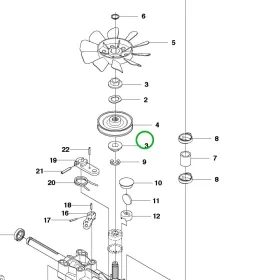 Husqvarna távtartó persely R 214C, R 316TsX AWD riderhez robbantott ábra