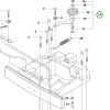 Husqvarna szíjfeszítő egység komplett R 214TC, R 216T AWD riderhez robbantott ábra