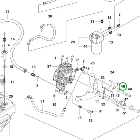 Husqvarna szár hidraulikához P 524X, P 525DX riderhez robbantott ábra